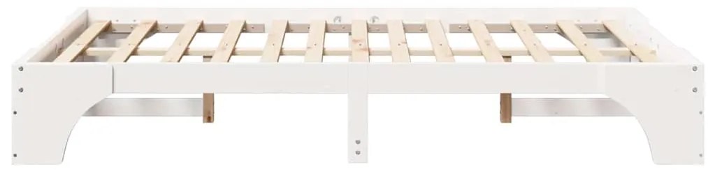 Cama Branca 140x190 cm em Madeira de Pinho Sólido