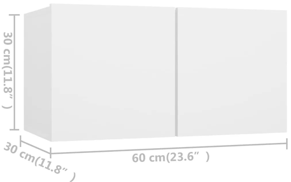 6 pcs conjunto de móveis de TV derivados de madeira branco