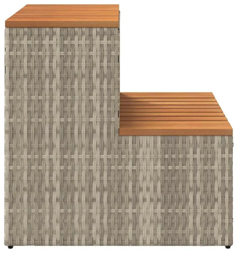 Degrau p/ hidromassagem 50x50x50,5 cm PE e acácia maciça