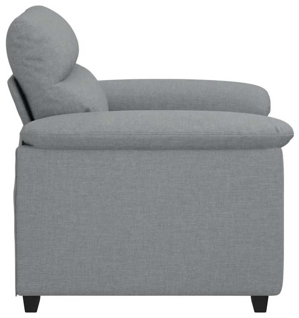 Poltrona tecido 60 cm cinzento-claro