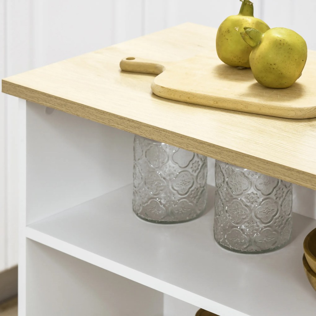 HOMCOM Mesa Alta Extensível com Lateral Dobrável Mesa de Bistró com Compartimentos de Armazenamento e 1 Porta para Cozinha Sala de Jantar 116x79,5x91 cm Branco