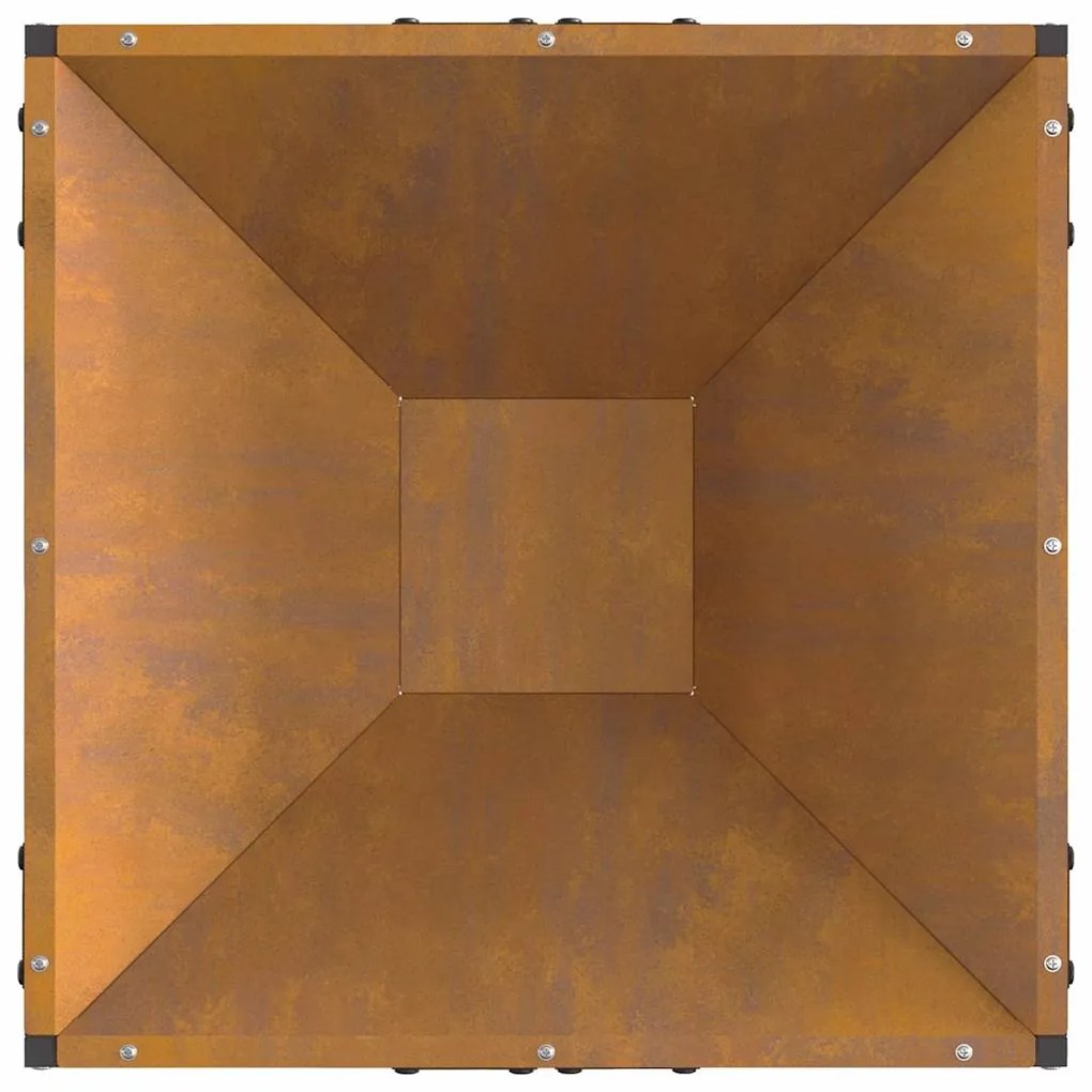 Fogo Pit Quadrado 50x50x35 cm Aço Envelhecido