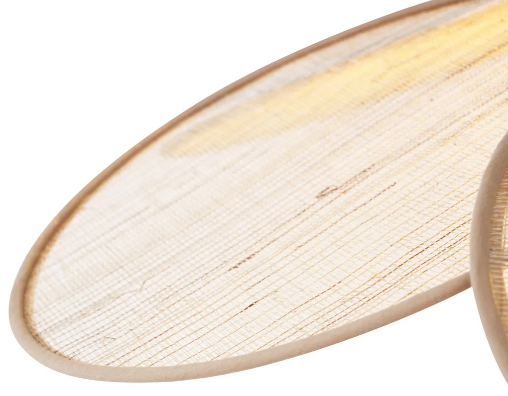 Candeeiro suspenso Japandi creme com abajur de linho - Aisha