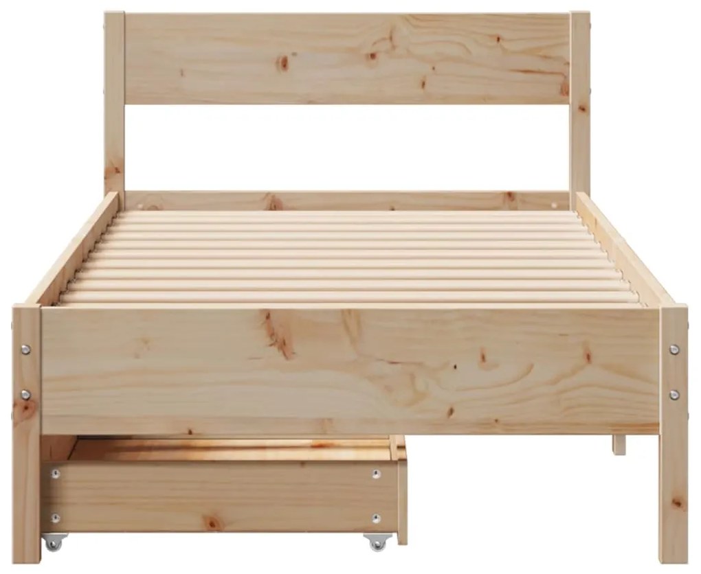 Cama sem colchão 90x190 cm madeira de pinho maciça
