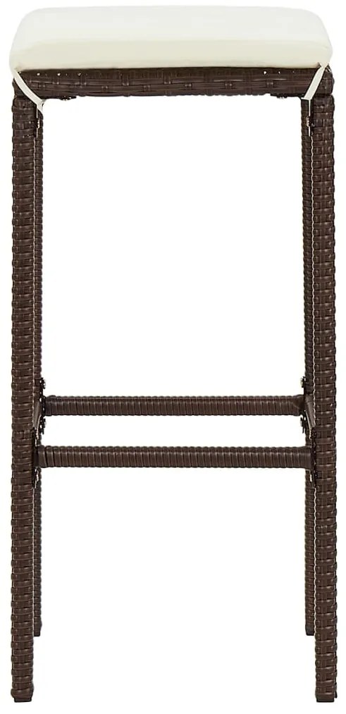 5 pcs conjunto de bar p/ jardim acácia maciça/vime PE castanho