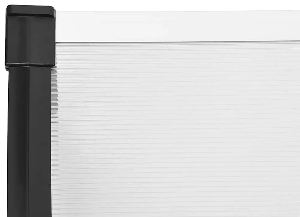 Toldo para porta 358,5x90 cm policarbonato preto/transparente