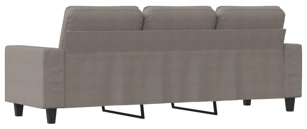 Sofá de 3 lugares tecido 180 cm cinzento-acastanhado