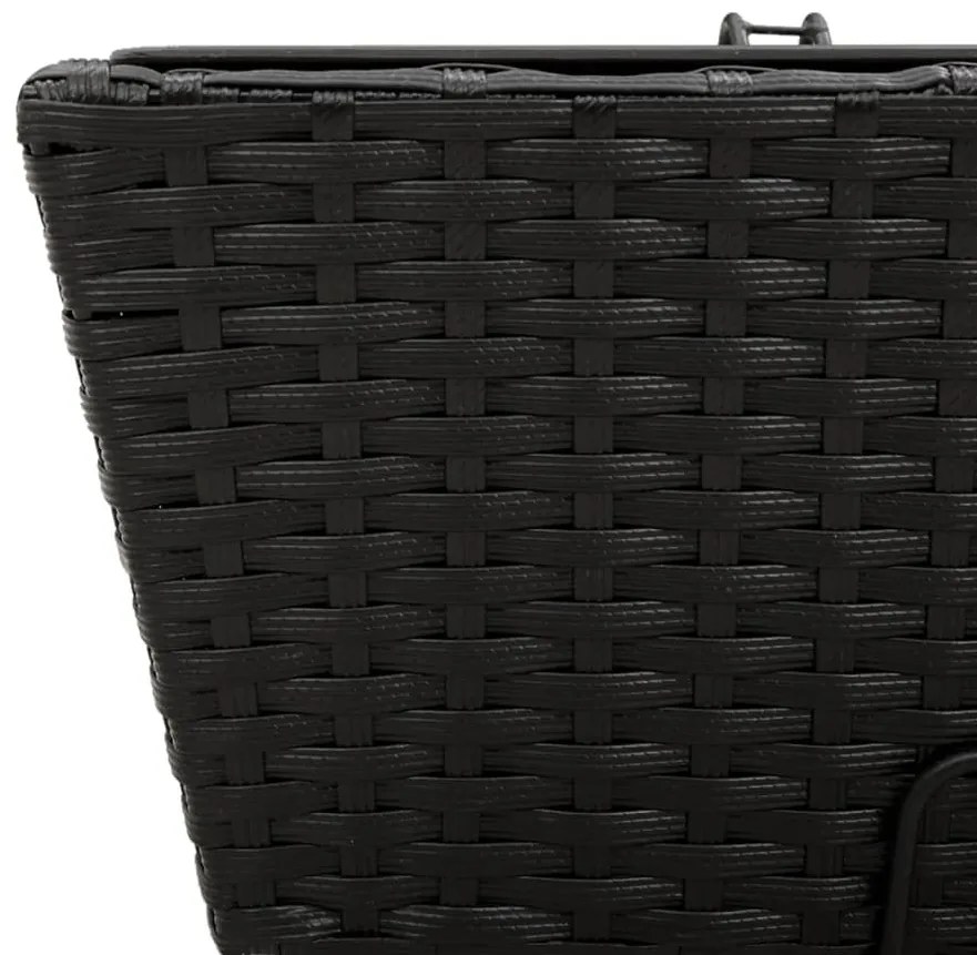 Canteiros com ganchos 2 pcs vime PE preto