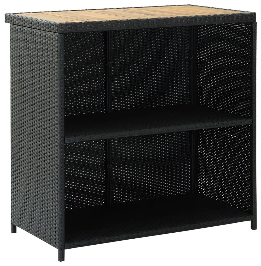 3 pcs conjunto de bar vime PE preto