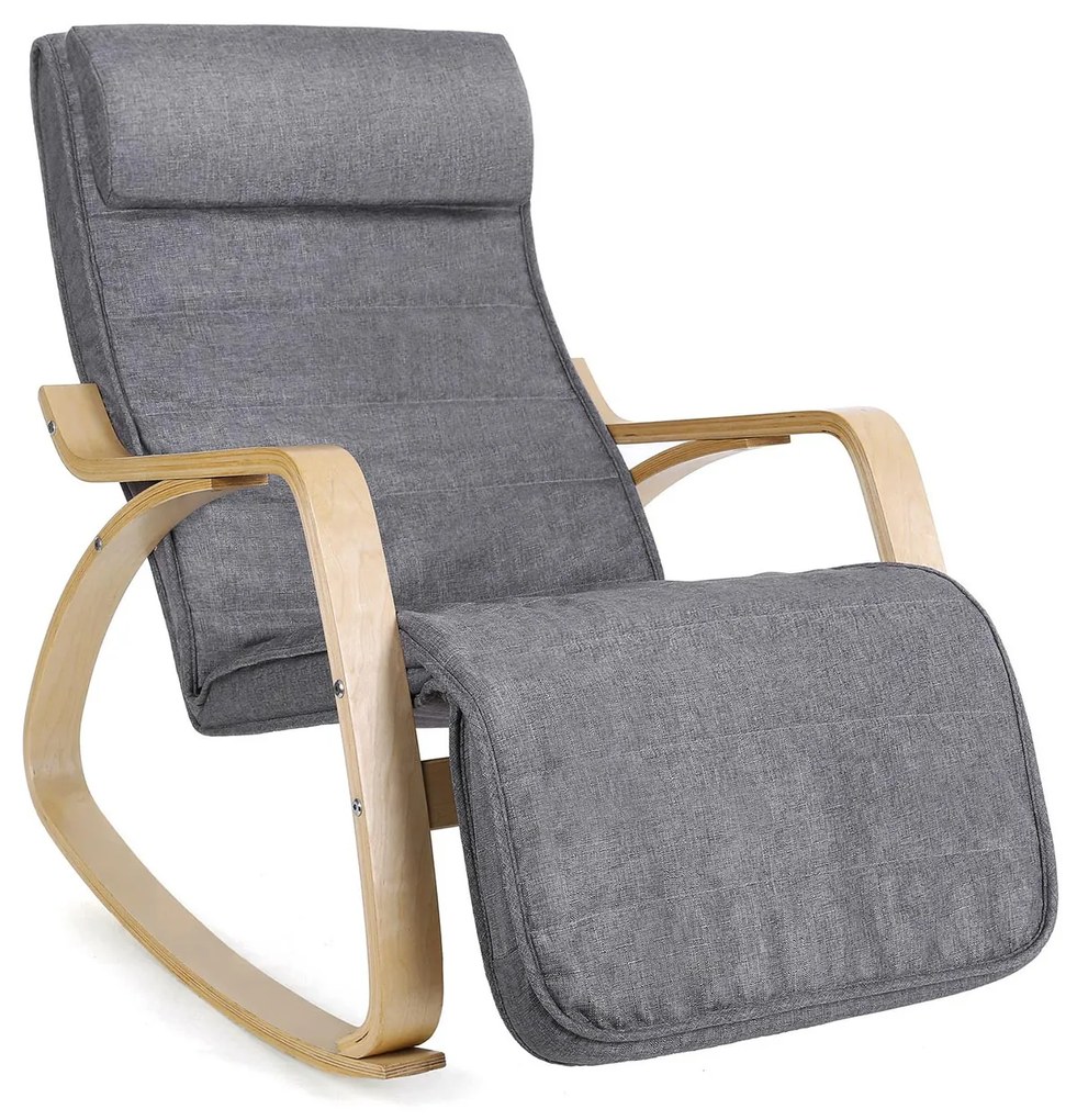Poltrona de balanço para sala de estar | SONGMICS | 121,5 x 67 x 84 cm | cinzento | LYY11G.