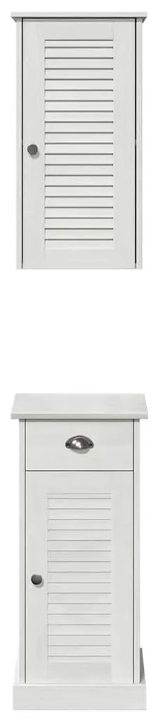 Conjunto de Móveis para Banheiro 2 pcs Marrom e Branco
