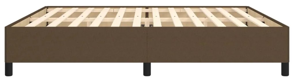 Estrutura de cama sem colchão 200x200 cm tecido castanho-escuro