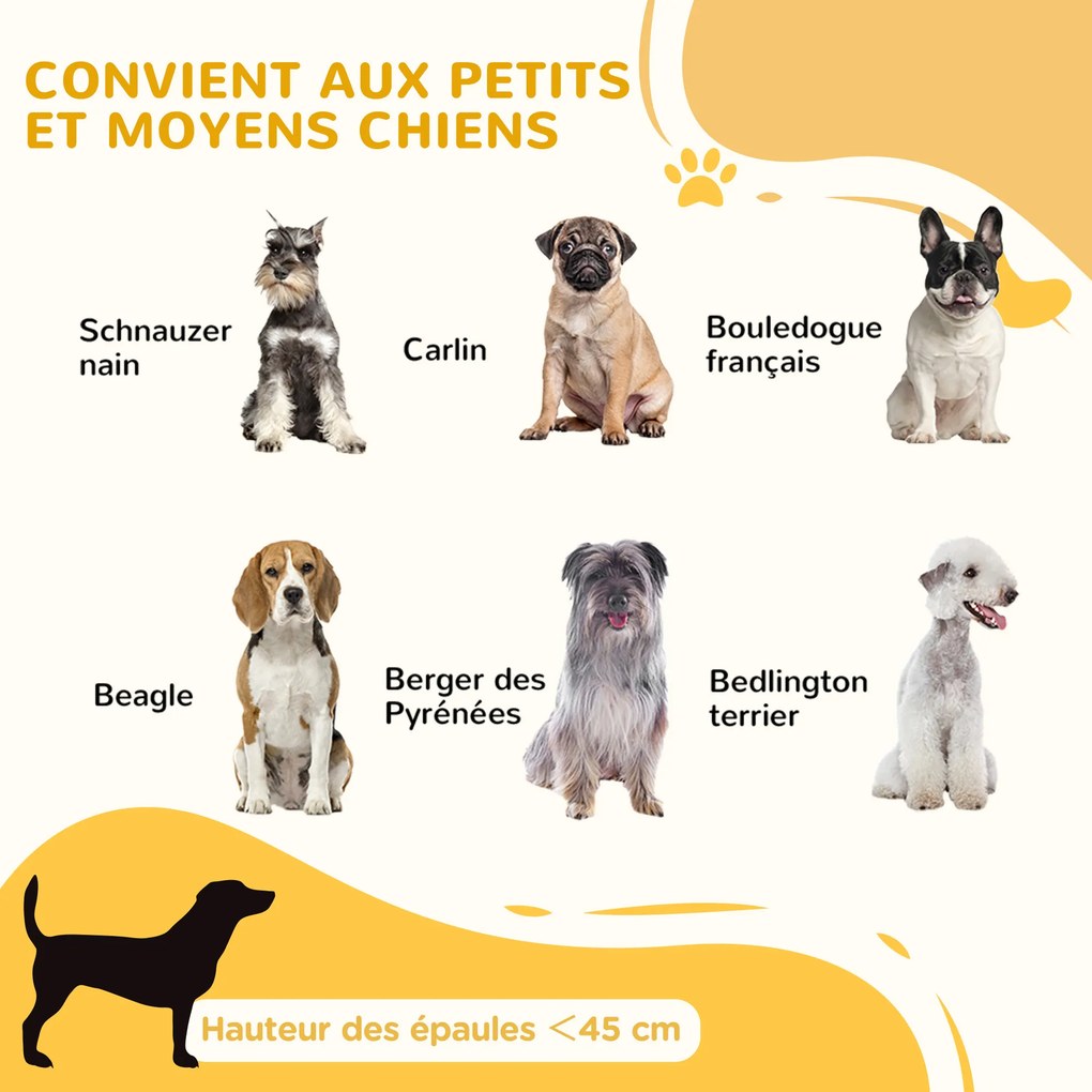 Barreira de segurança para cães 63-106 (C) x 44 (L) x 67 (A) cm barreira de proteção com 2 painéis, largura ajustável de 63 a 106 cm, em madeira e aço