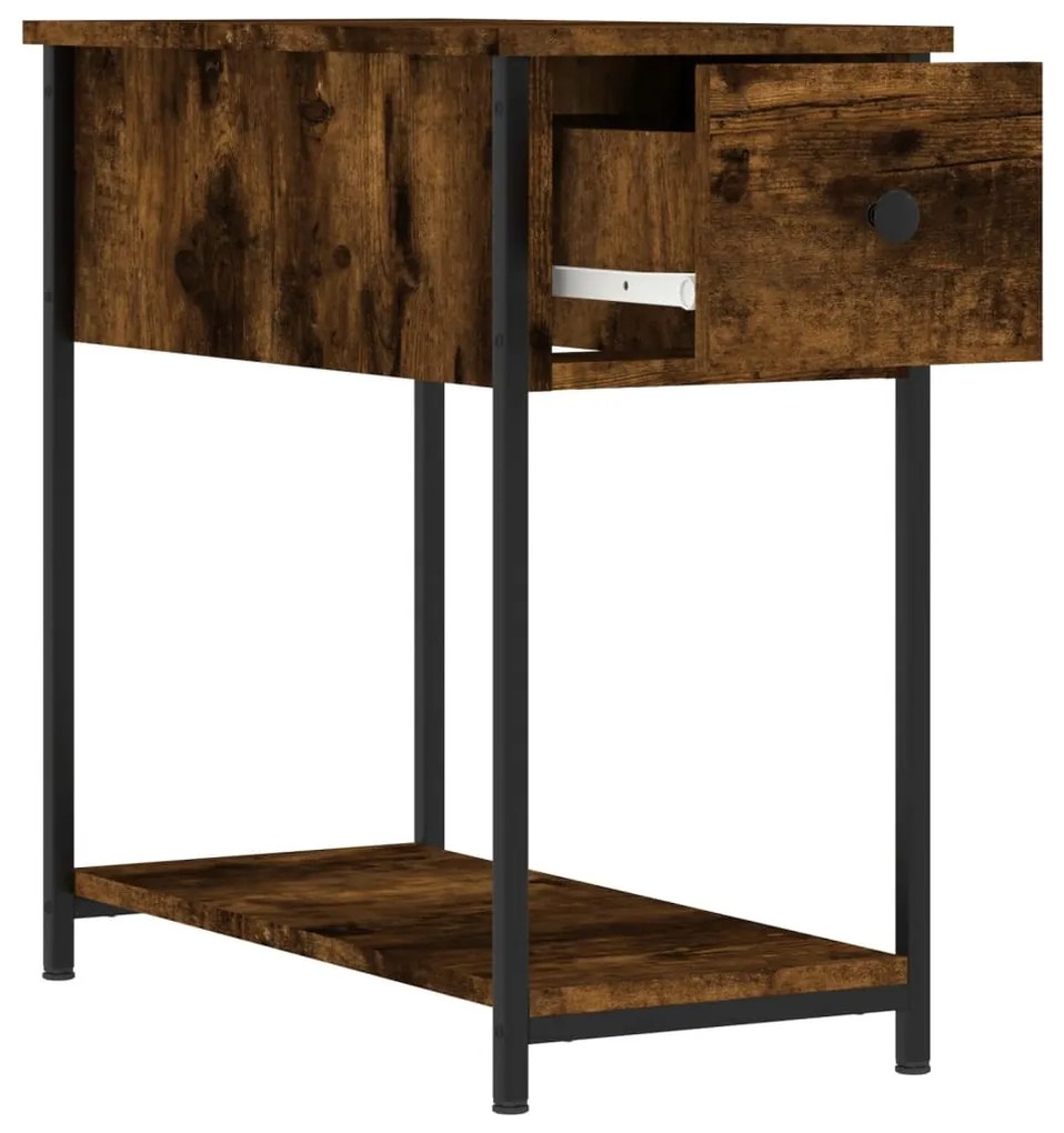 Mesa de cabeceira 30x60x60 cm derivados madeira carvalho fumado