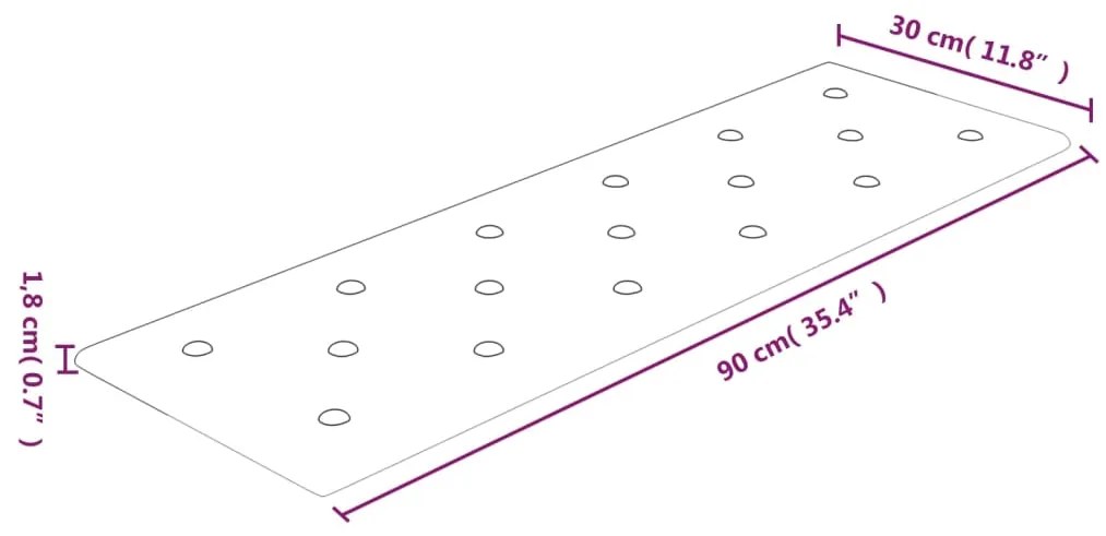Painel parede 12pcs 90x30 cm couro artificial 3,24m² cappuccino