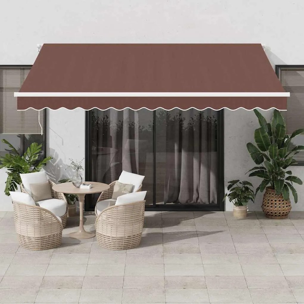 Toldo retrátil automático 400x300 cm castanho