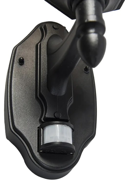 Lanterna de parede exterior preta com sensor de movimento IP44 - New Orleans up