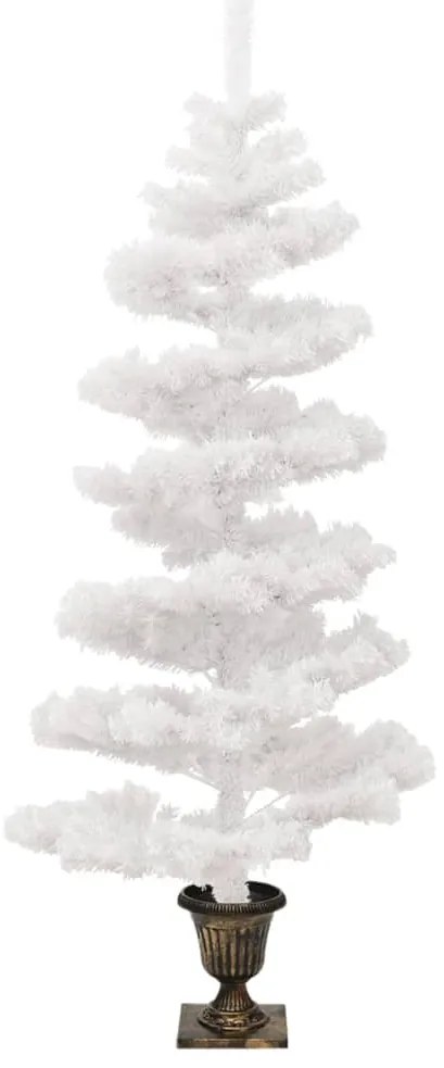 Árvore de Natal rotativa pré-iluminada + vaso PVC 120 cm branco