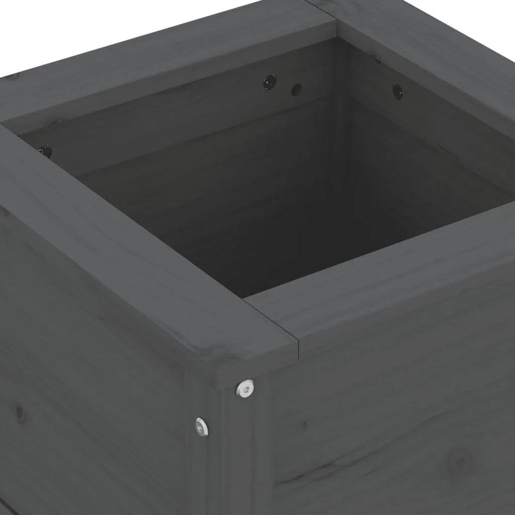 Vaso/floreira de jardim 40x40x39 cm pinho maciço cinzento