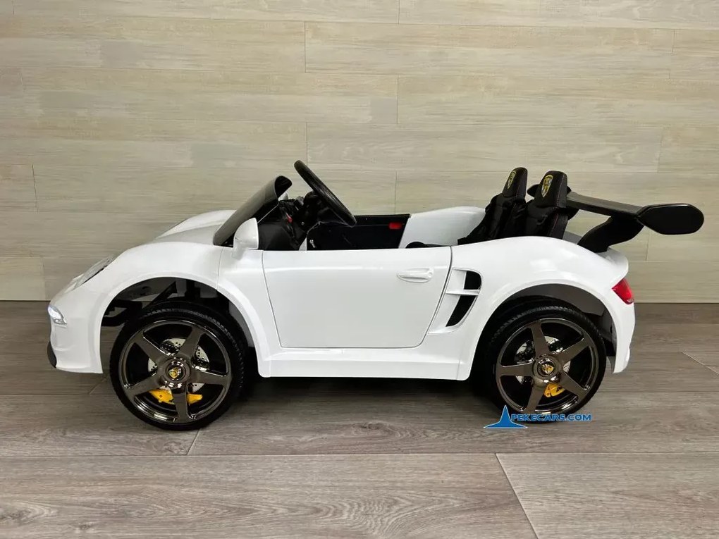 Carro elétrico para crianças Desportivo RUF CTR3 24V 2.4G MP4, Rodas de borracha, 2 lugares em pele sintética Branco