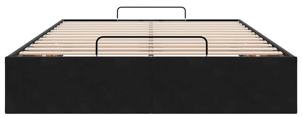 Ottoman Bed Frame Sem Colchão Preto 120x200 cm Veludo