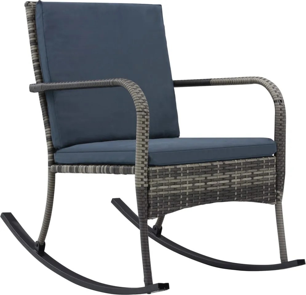 vidaXL Cadeira de baloiço para jardim vime PE antracite