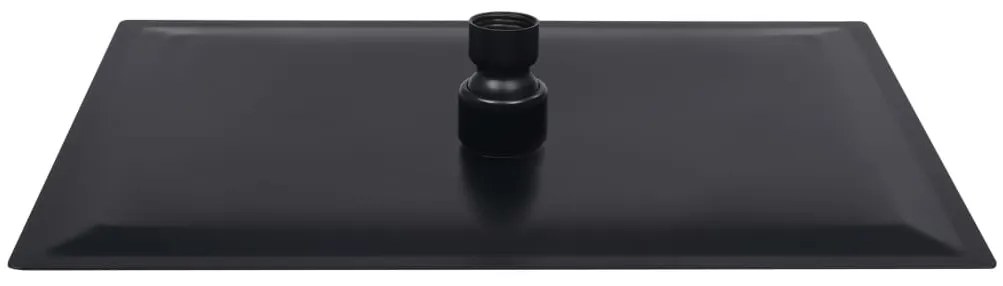 Cabeça de chuveiro retangular 30x20 cm aço inoxidável preto