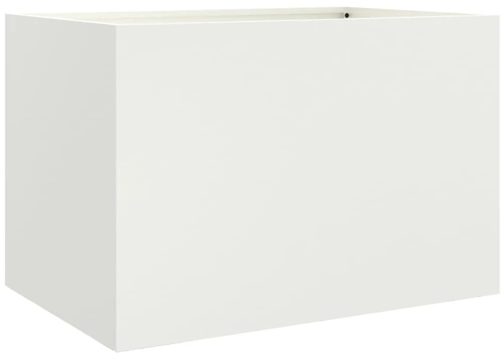 Vaso/floreira 62x40x39 cm aço branco