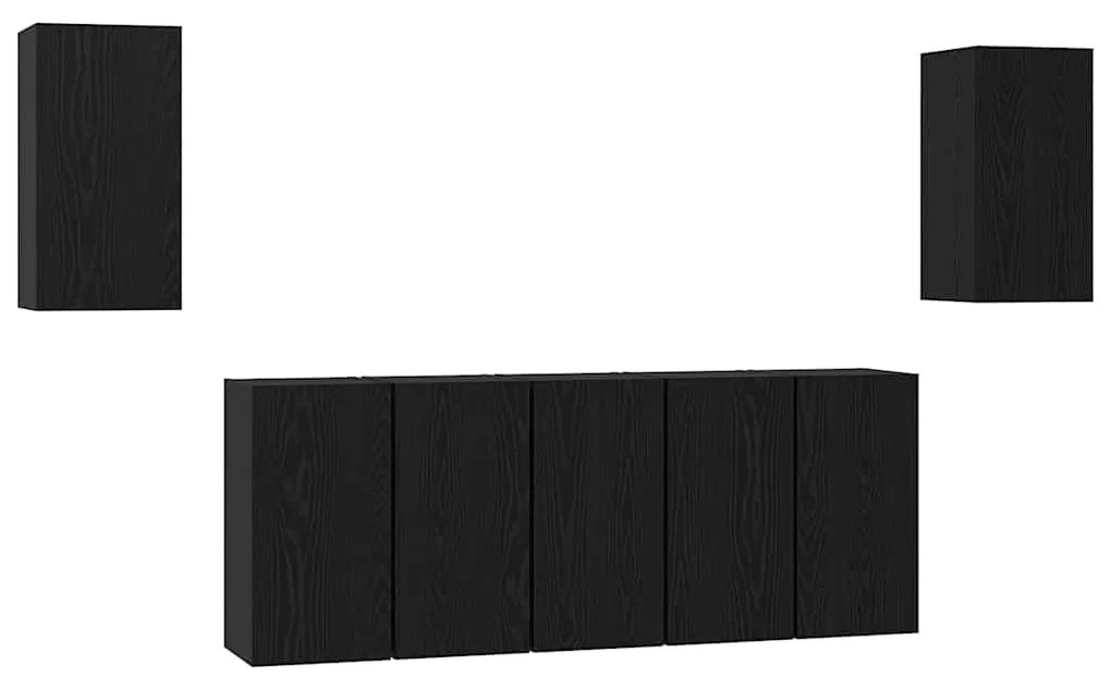 Conjunto de móvel de TV 7 pcs Carvalho preto 30.5 x 30 x 60 cm