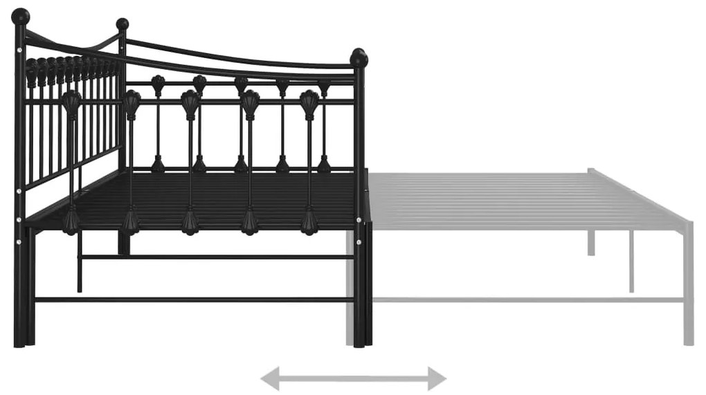 Estrutura sofá-cama de puxar 90x200 cm metal preto