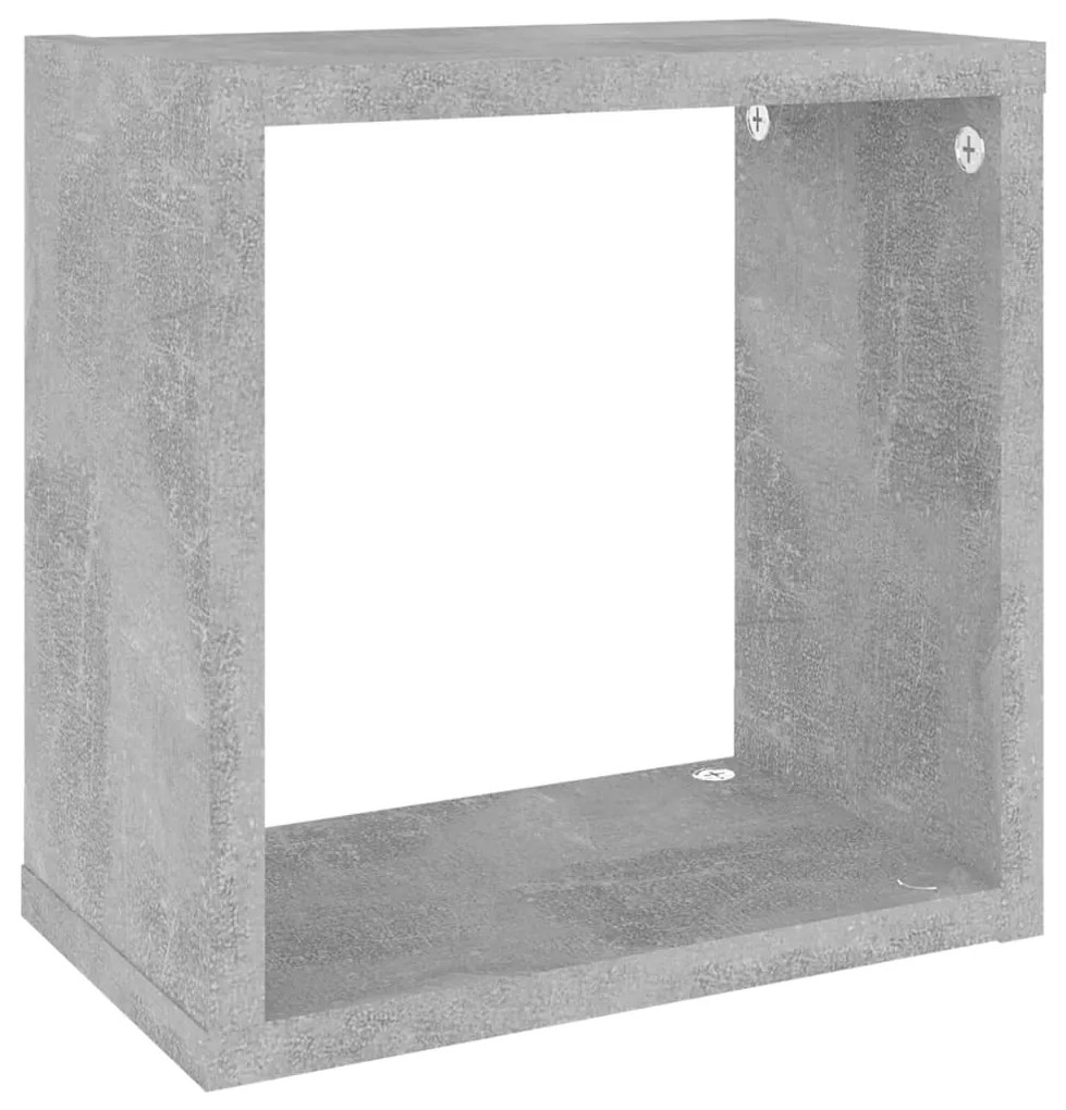 Prateleiras parede forma de cubo 6pcs 26x15x26 cm cinza cimento