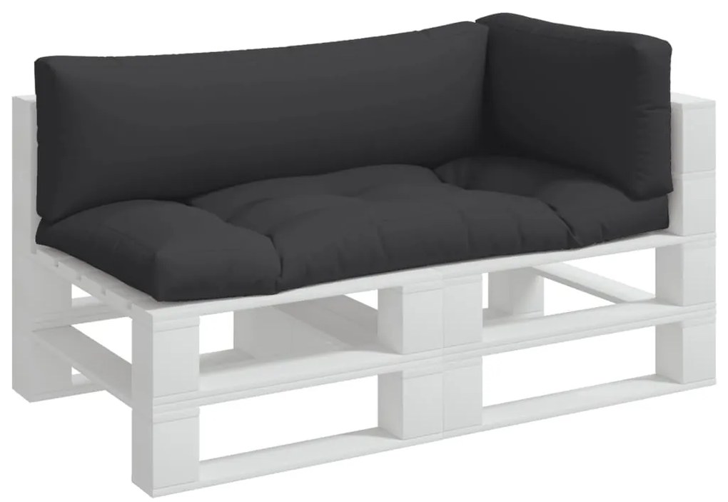 Almofadões para sofás de paletes 3 pcs tecido preto