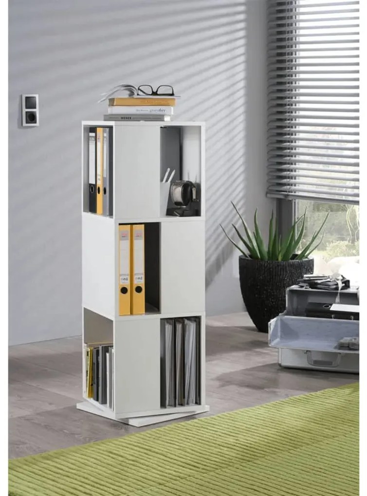 428797 FMD Armário arquivador giratório aberto 34x34x108 cm branco