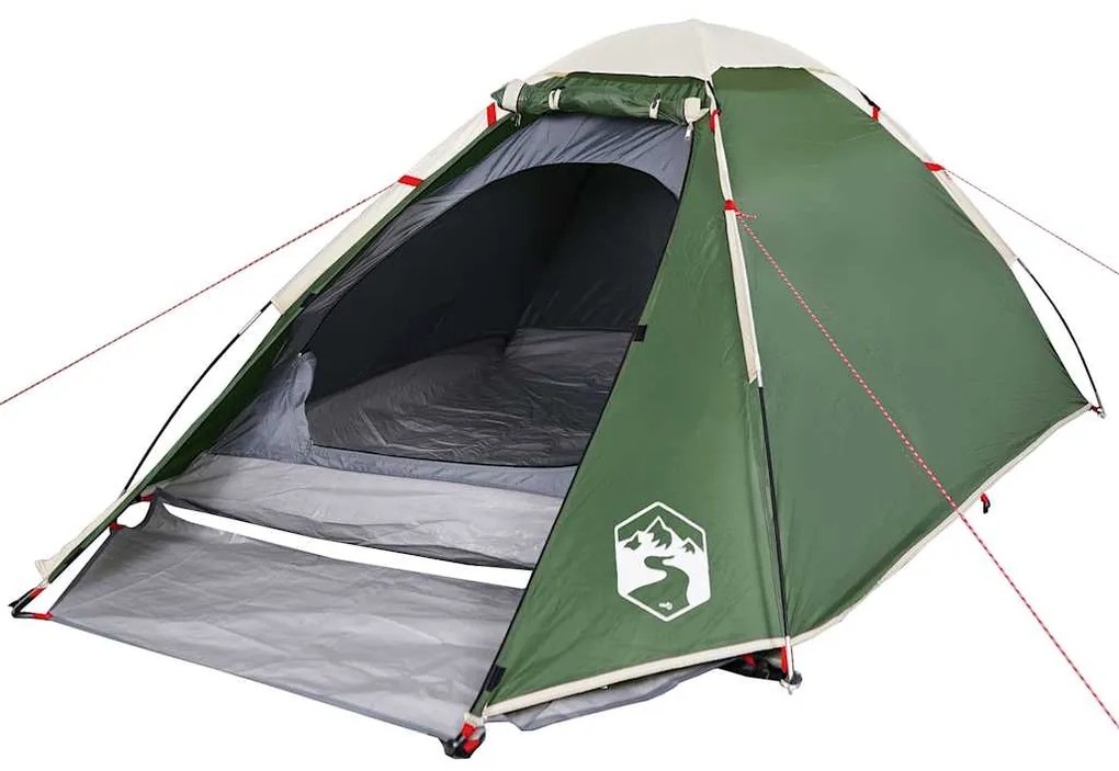Tenda de campismo cúpula para 2 pessoas impermeável verde