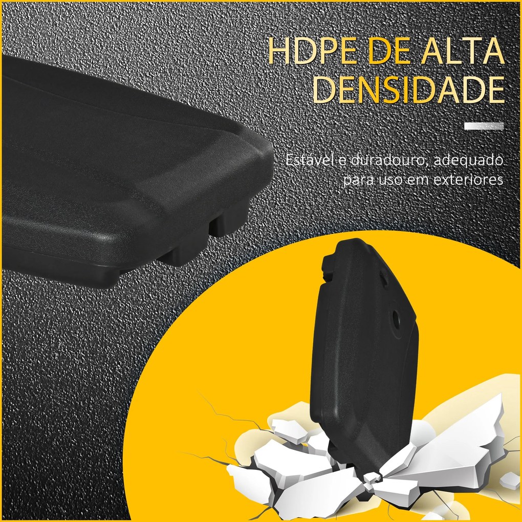 Base de Chapéu de Sol com 2 Rodas Preenchível com Água 60kg Areia 68kg