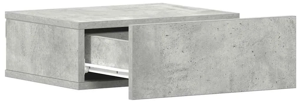 Mesa cabeceira suspensa 2pcs derivados madeira cinzento cimento