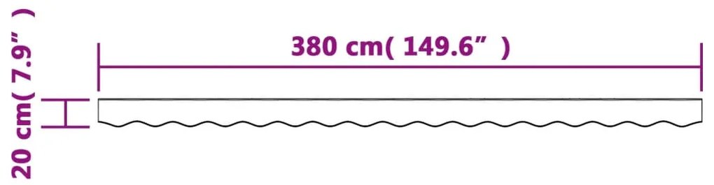 Tecido substituição p/ sanefa toldo 4 m riscas vermelho/branco