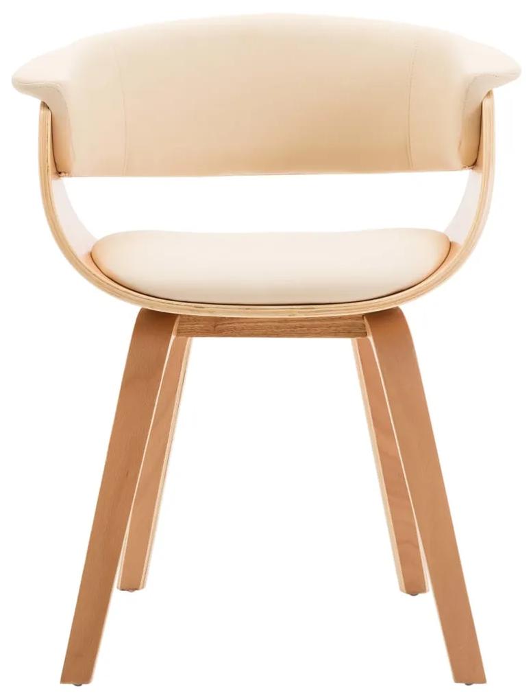 Conjunto de 2 Cadeiras Alonso em Madeira Curvada - Creme e Castanho Cl