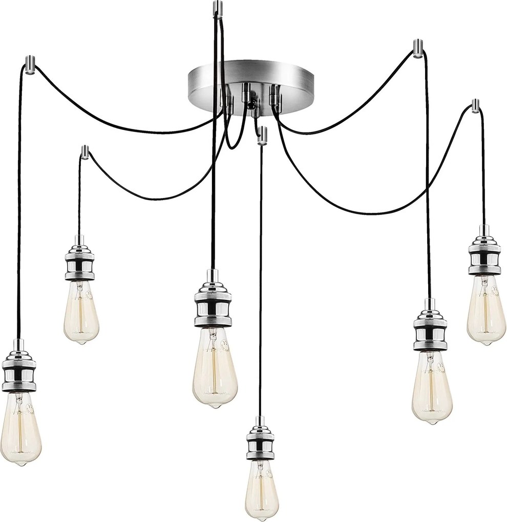 Candeeiro Chandelier Kabluni – Cromado – 126 cm diâmetro, 102 cm altur