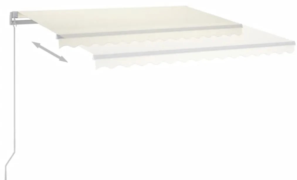 Toldo automático LED e sensor de vento 3,5x2,5 m cor creme