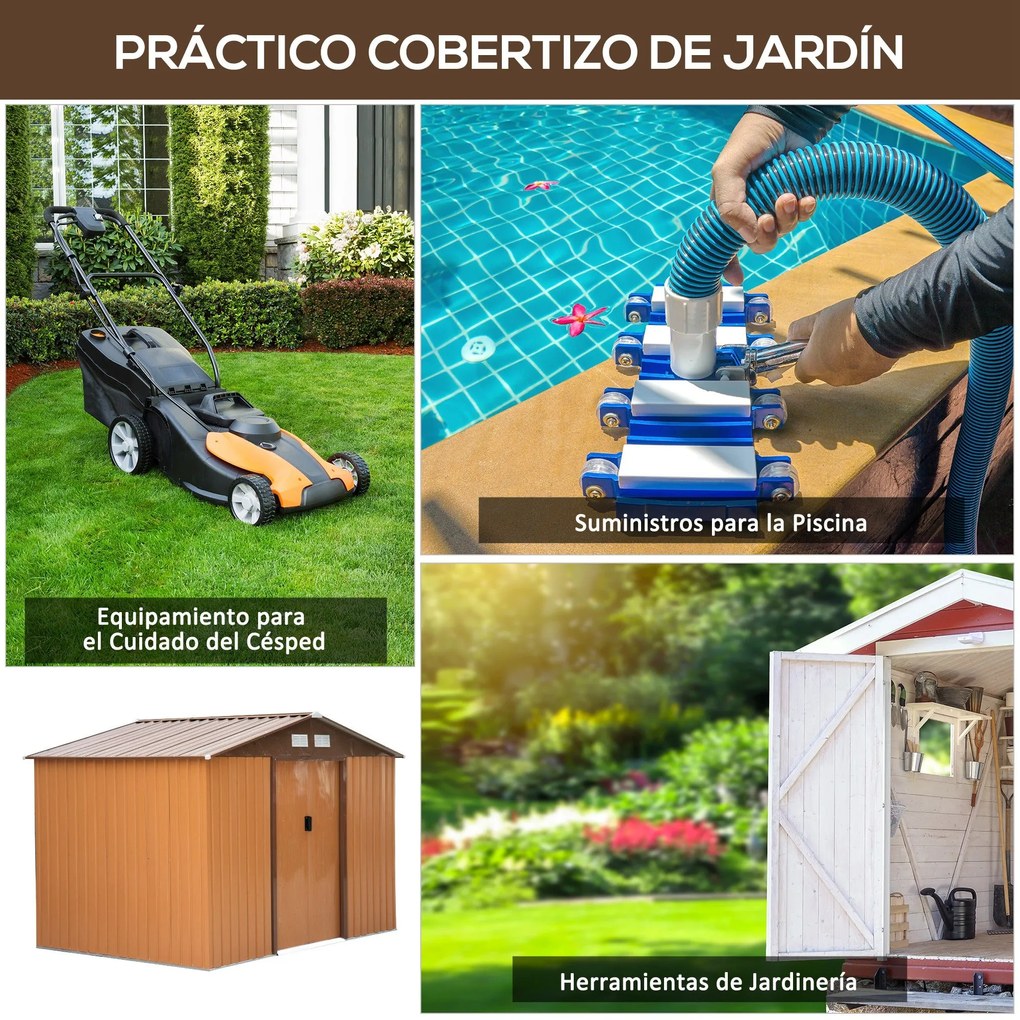 Abrigo de Jardim Metálico Modello Castagna – 4,83 m², 277x195x192 cm,