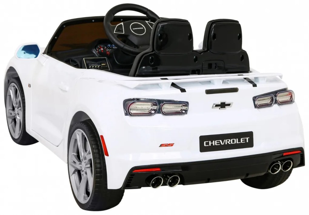 Carro elétrico para Crianças 12V Chevrolet CAMARO 2SS Rodas de EVA, Assento de couro Branco