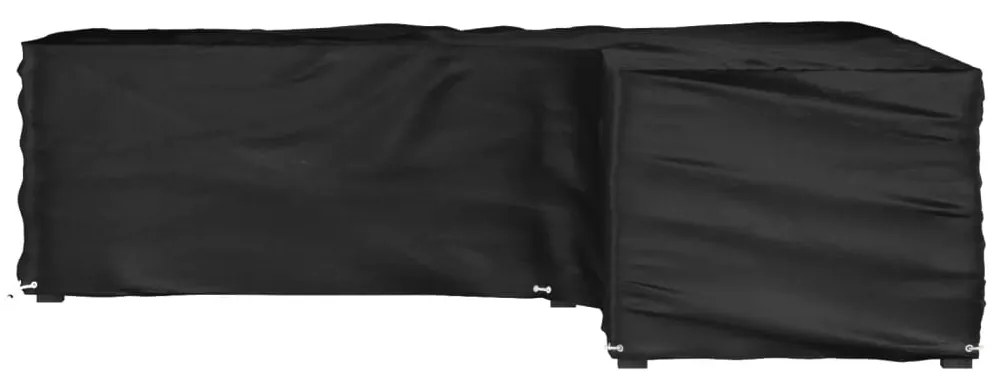 Capa em forma de L p/ mobília de jardim 16 ilhós 250x250x70 cm