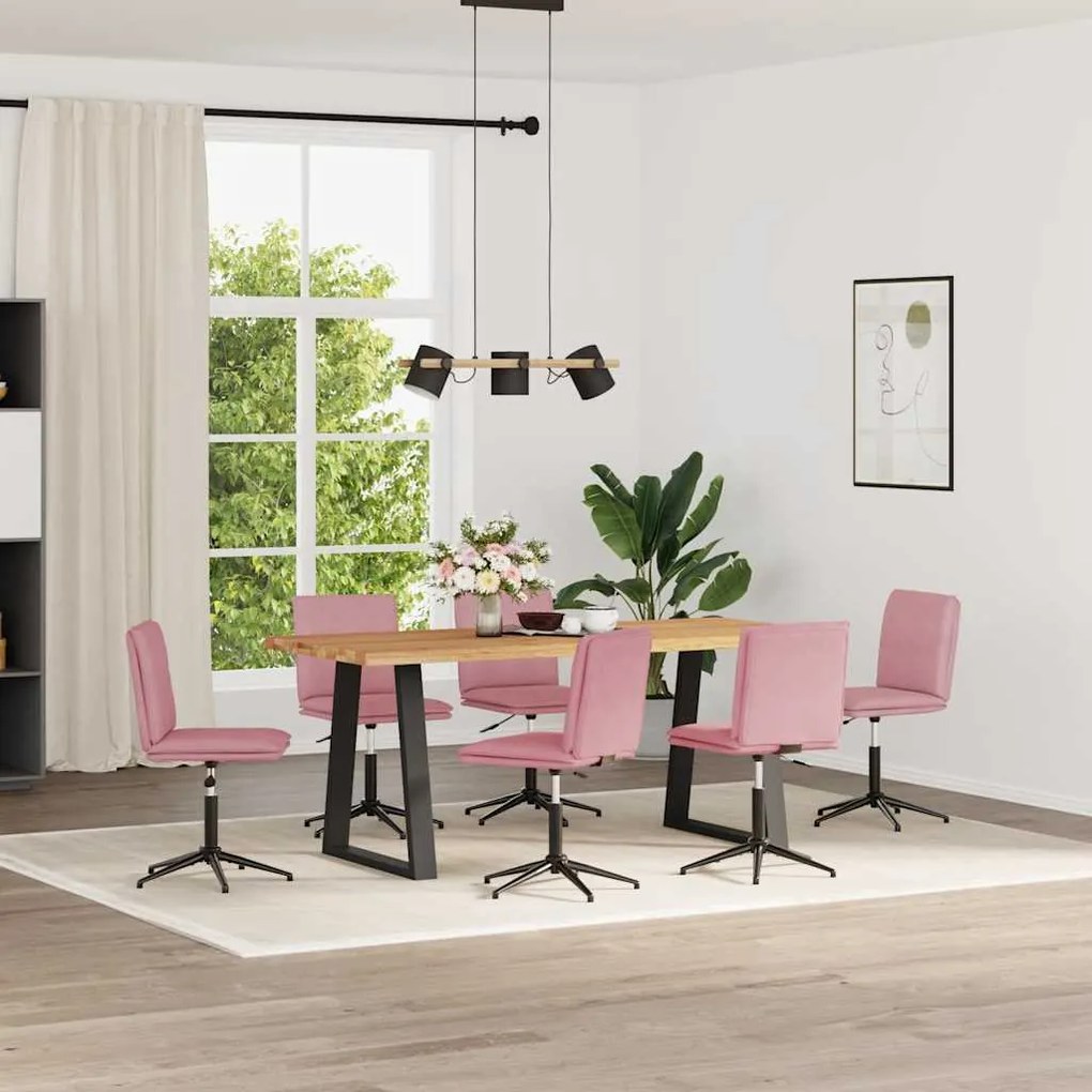 vidaXL Cadeiras de jantar 6 pcs veludo rosa