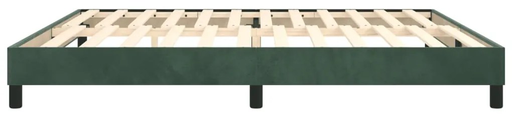 Estrutura de cama sem colchão 200x200 cm veludo verde-escuro