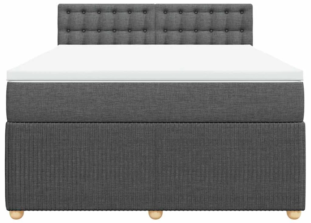 Cama com molas/colchão 160x200 cm tecido cinzento-escuro