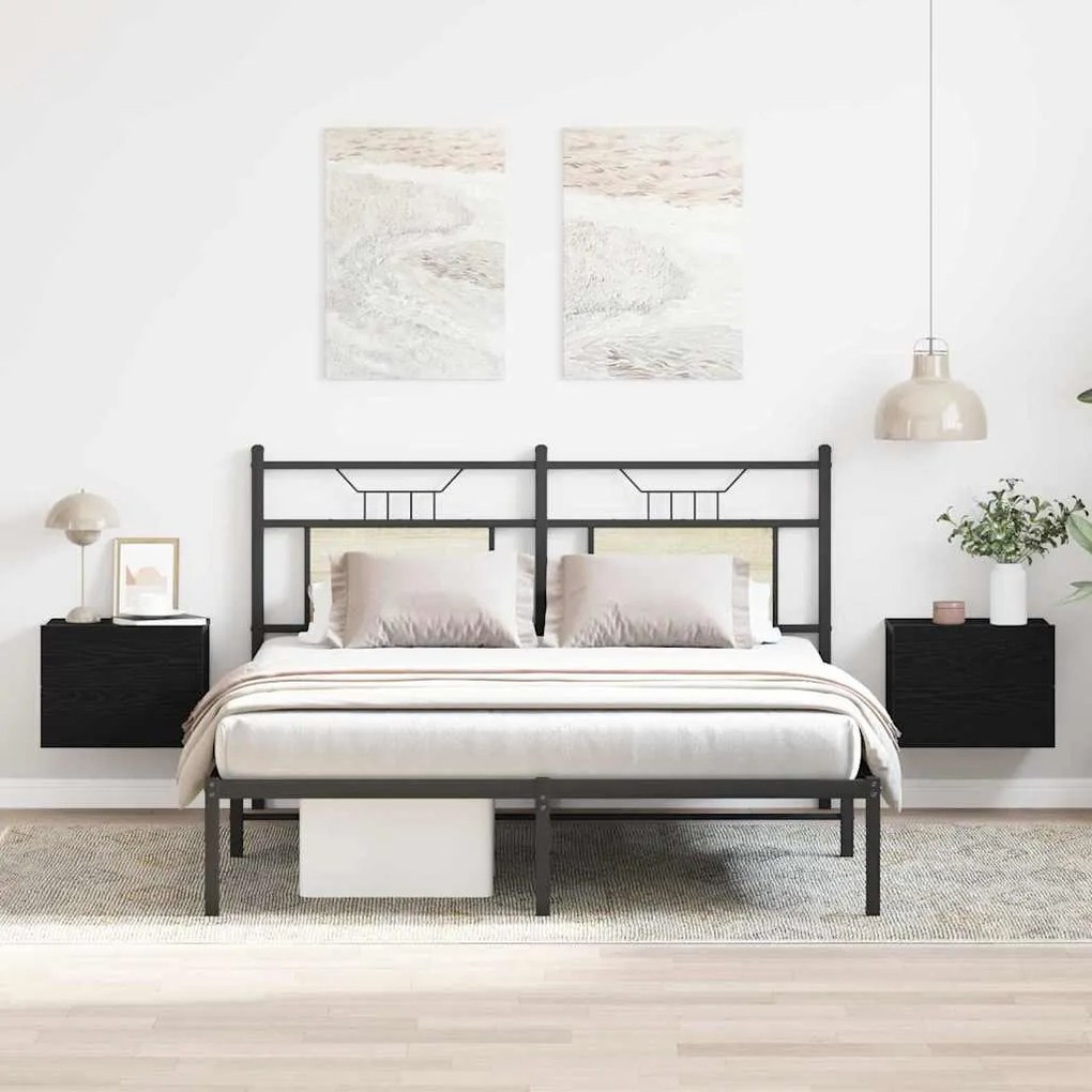Conjuntos de Camas de Cabeceira vidaXL 2 pcs Carvalho Preto 40x30x30 c