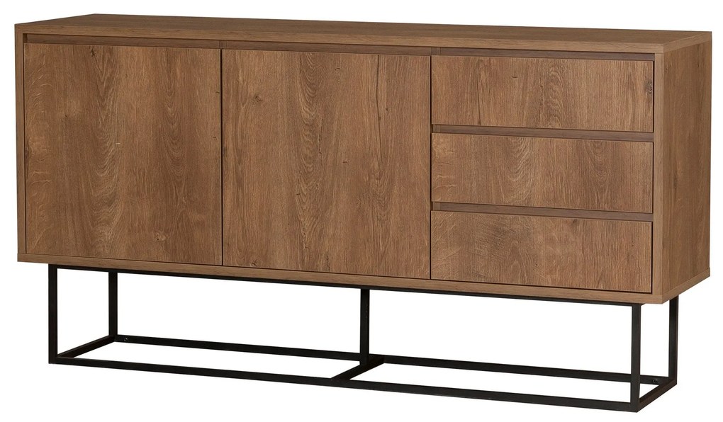 Conjunto de Mobiliário de Sala de Estar Laxus – Nogueira/Preto – 90x39