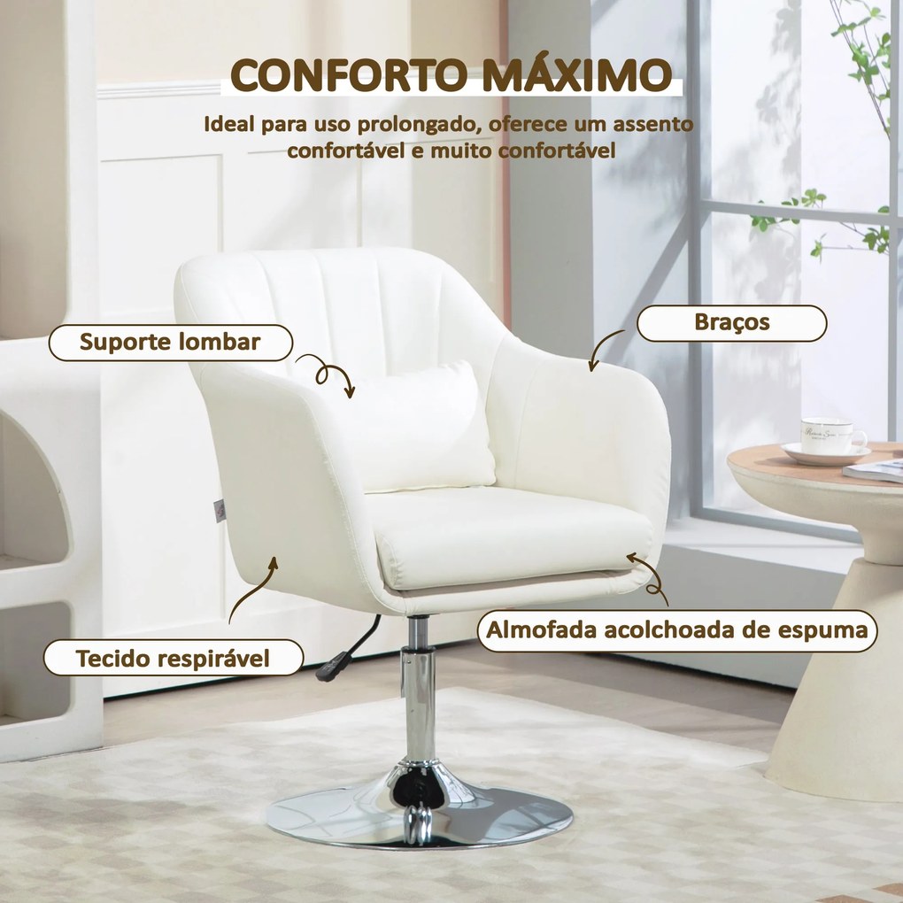 Cadeira Giratória de Escritório "Arden" com Encosto Envolvente – 60x60