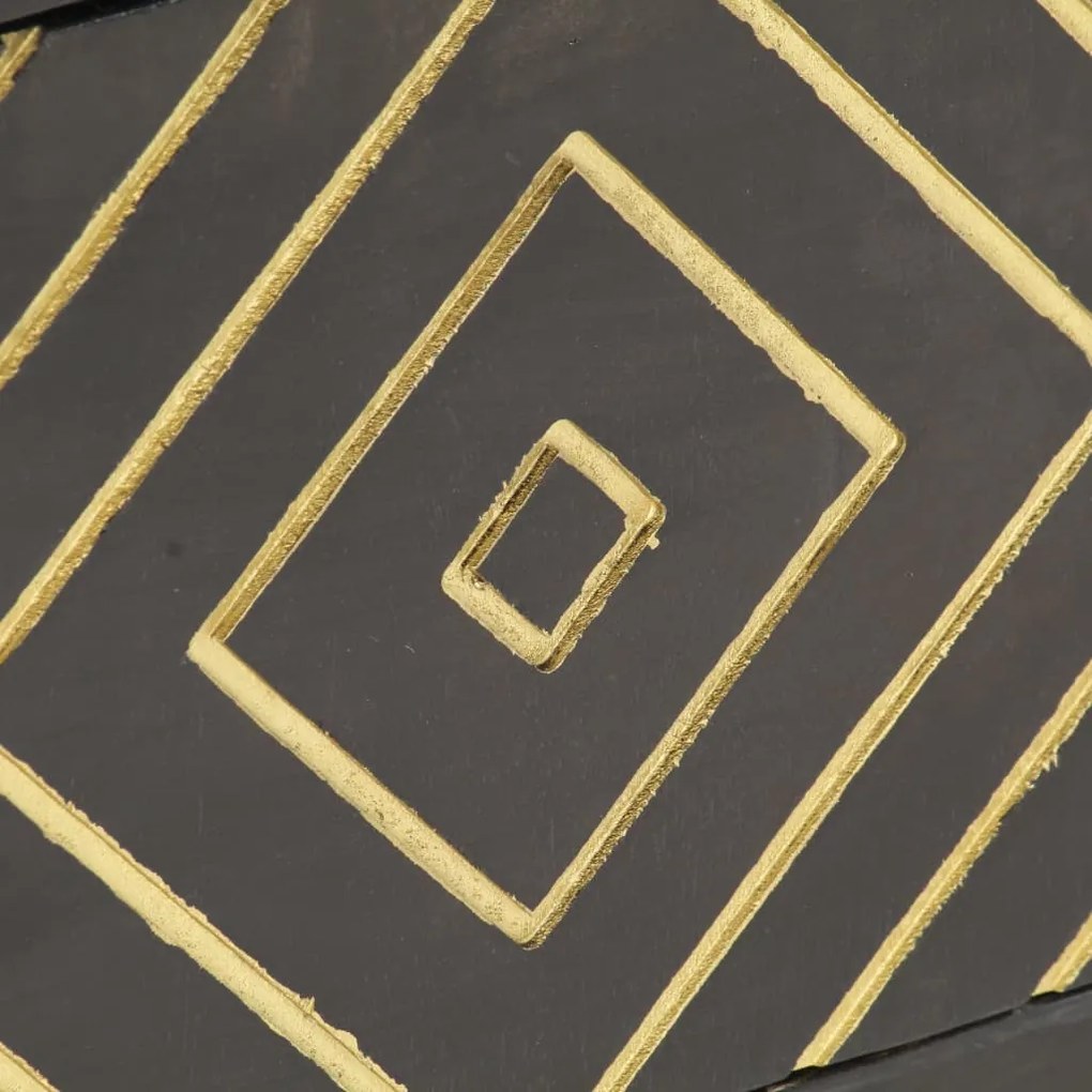 Móvel de TV 120x30x40 cm mangueira maciça preto e dourado